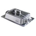 AM COOK Teppanyakiplatte 44,5 x 23,5 x 5,5cm, Edelstahl inkl Deckel (Edelstahl/Glas) Nr. 8501116