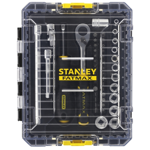 Stanley 20-teiliges Steckschlüssel-Set 1/4 Zoll Mit Umschaltknarre – Perfekt Für Heimwerker