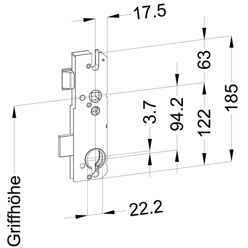 Winkhaus STV-AV3 Hauptschloss Schlosskasten 50/92/8 mm RS autoLock 