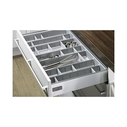 Hettich Besteckeinsatz, Korpusbreite 400mm, KF OrgaTray 560 13314, silber Nennlänge 520mm, B 315mm, T 512mm