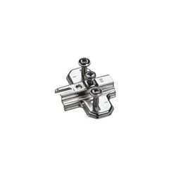Hettich Kreuzmontageplatte mit Langloch-Höhenverstellung, Lochreihe 37x32mm, Hettich Direkt mit Pilotzapfen und Spezialschrauben (für Bohrung ø 5x7,5mm), Distanz 1,5mm 1079210