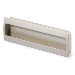 Hettich Muschelgriff, eckig, B 275xH 19,5mm Misnia 115182, zum Einlassen, vernickelt Bohrabstand 96mm, L 116mm
