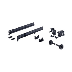 Hettich Büroschrank-Parallel System, für Endlosbauweise 40436, Schranktiefe 600mm, Kunststoff schwarz