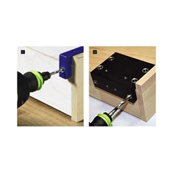 Hettich Quadro-Bohrlehre, ø 8mm für Kupplungen, Kunststoff BlueJig Quadro EB20 Start 44777, schwarz