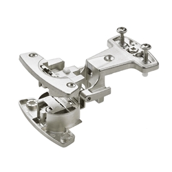 Hettich Grundscharnier Selekta Pro 2000 Zwillingsscharnier, 180 °, Auflage 6,5mm, mit Spreizmuffen, vernickelt 45055
