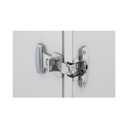 Hettich Grundscharnier Selekta Pro 2000 E, 180 °, Auflage -3,2mm, mit Spreizmuffen, vernickelt 45056