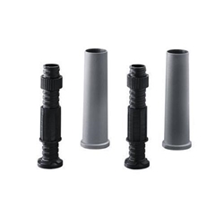 Hettich 2-Fuß-Gestell-Höhenverstellung, 745-865mm, Kunststoff Change 45978, schwarz/aluminiumoptik