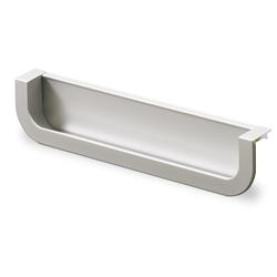 Hettich Muschelgriff, eckig, B 36xH 19mm Athena 9065427, zum Einfräsen, aluminiumoptik Bohrabstand 160mm, L 170mm
