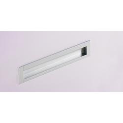 Hettich Muschelgriff, eckig, H 12mm Nidum 9071071, zum Einlassen, aluminiumoptik Bohrabstand 128mm, L 139mm
