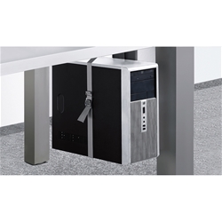 Hettich PC-Gurthalterung, breiten-/höhenverstellbar, Stahl Basic 9078795, aluminiumoptik pulverbeschichtet