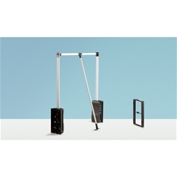 Hettich Schrank-Kleiderlift, lichte Korpusbreite 830 - 1150mm Duo Lift Basic 10, 9079720, 10kg, schwarz Höhe 840mm, Kleiderstange Aluminium eloxiert
