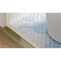 Hettich Spülenschrank-Wasserschutzmatte, B 1200mm, T 580mm 9079862, zuschneidbar, Polystyrol aluminiumoptik Fassungsvermögen 6l pro m²