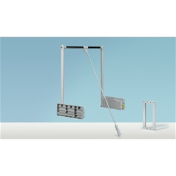 Hettich Schrank-Kleiderlift, lichte Korpusbreite 750 - 1170mm Duo Lift 10, 9079878, 10kg, aluminiumoptik Höhe 650mm, Kleiderstange Stahl verchromt
