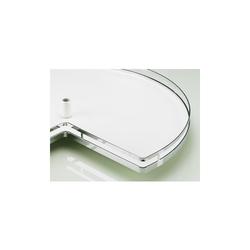 Hettich Küchenunterschrank-Eckschrankdrehbeschlag, Boden Ø 700mm, Stahl 9079941, 800x 800mm verchromt 2 Böden: Holz, melaminharzbeschichtet