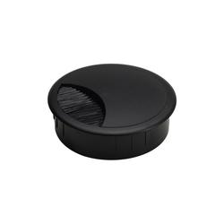 Hettich Kabeldurchlass, mit Bürstendichtung, Ø 80mm 9081327, rund, Kunststoff schwarz Innen Ø 71mm, H23,5mm