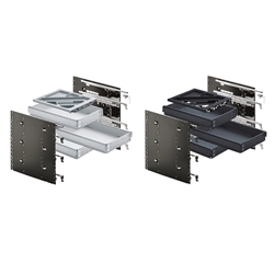 Hettich Büromöbel-Container-Set, mit Dämpfung Silent System Systema Top 2000 9081713, aluminiumoptik Einbaubreite 404mm, Mindesteinbautiefe 730mm