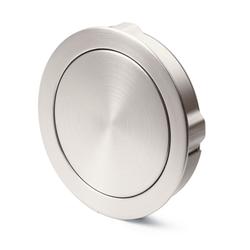 Hettich Muschelgriff, rund, Ø 92xH 17,5mm Touch-in 9086689, zum Einlassen, edelstahloptik Bohrabstand 84mm, Einlassdurchmesser 90mm