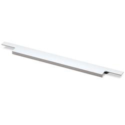 Hettich Griffleiste, mit Harpunensteg, L 395mm Lamezia 9105829, Aluminium silber eloxiert Höhe 20,5/39mm