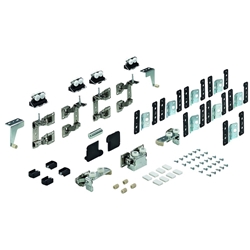 Hettich Falttürbeschläge-Set (Türanzahl: 2, Flügelanzahl: 4), WingLine77 70987, für vorliegende Türen TB max. 400mm, TH max. 2400mm