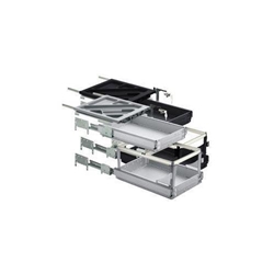 Hettich Büromöbel-Container-Set, mit Voll- u. Überauszug Systema Top 2000 9111141, schwarz Einbaubreite 392mm, Mindesteinbautiefe 530mm