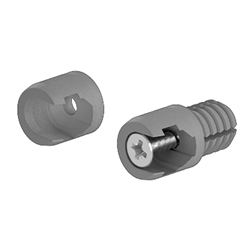 Hettich Schubkasten-Frontbefestigung, anthrazit unbehandelt ArciTech 9127000, f. Längsreling, mit Spreizzapfen f. Zargenhöhe 126mm, zum Einschlagen