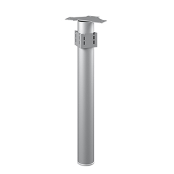 Hettich Tisch-Rundsäule, Ø 80x695mm Delhi 9133022, Stahl aluminiumoptik pulverbeschichtet Bodenausgleich 0mm