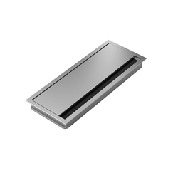 Hettich Kabeldurchlass, Klappe + Bürstendichtung, eckig 9133401, L 300mm, B 120mm, H 25mm, aluoptik eloxiert Länge (Ausschnitt) 290mm, Breite (Ausschnitt) 111mm