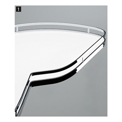 Hettich Küchenunterschrank-Eckschrankschwenkauszug, rechts, 450mm Arena STYLE/Lemans II 9136152 verchromt mit Schwenkmechanik, Schnellmontagesystem 25