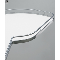 Hettich Küchenunterschrank-Eckschrankschwenkauszug, links, 450mm Reling/Lemans II 9136174, silber pulverbeschichtet mit Schwenkmechanik, Schnellmontagesystem 25