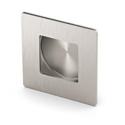 Hettich Muschelgriff, eckig, B 65xH 14mm Apolda 9191745, zum Einlassen, edelstahl L 65mm, Einlassdurchmesser 51mm