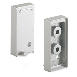 Hettich Griffleiste-Endkappenset Capris 115028, Zink aluminiumsilber Breite 10mm, Höhe 44,5mm