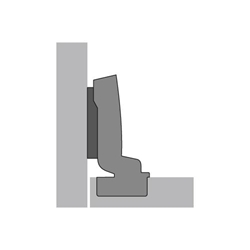 Hettich Sensys 110°-Scharnier mit integrierter Dämpfung (Sensys 8645i), vernickelt, einliegend, Öffnungswinkel 110°, Bohrbild TB 45x9,5mm, zum Einpressen (ø 8x11) 9073622