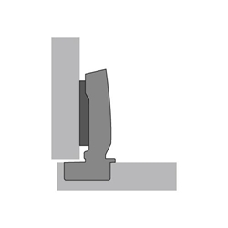 Hettich Sensys 110°-Scharnier ohne integrierte Dämpfung (Sensys 8645), vernickelt, vorliegend, Öffnungswinkel 110°, Bohrbild TH 52x5,5mm, zum Einpressen (ø 10x11) 9073641