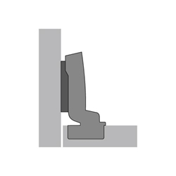 Hettich Sensys Dicktürscharnier, Türdicke bis 32mm, mit integrierter Dämpfung (Sensys 8631i), vernickelt, einliegend, Öffnungswinkel 95°, Schnellmontage Flash (ø 10x11) 9091422