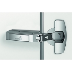 Hettich Sensys Dünntürscharnier, Türdicke ab 10mm, mit integrierter Dämpfung (Sensys 8646i), vernickelt, vorliegend, Öffnungswinkel 110°, zum Anschrauben (-) 9094300
