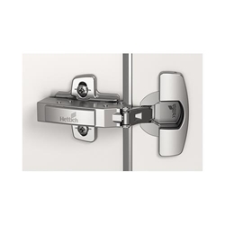 Hettich Sensys Dünntürscharnier, Türdicke ab 10mm, mit integrierter Dämpfung (Sensys 8646i), vernickelt, vorliegend, Öffnungswinkel 110°, zum Anschrauben (-) 9094300