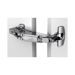 Hettich Sensys Weitwinkelscharnier, mit Null-Einsprung, ohne integrierte Dämpfung (Sensys 8657), vernickelt, vorliegend, Öffnungswinkel 165°, Schnellmontage Fix (ø 10x6) 9099603