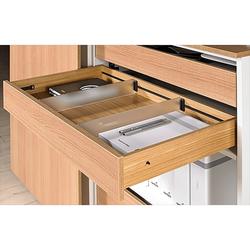 Hettich Trennwand-OrgaClip, stufenlos im Profil verschiebbar OrgaStripe Profil 9203468, Kunststoff weiß