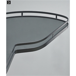 Hettich Küchenunterschrank-Eckschrankschwenkauszug, rechts, 450mm LeMans II Style 9207584, anthrazit pulverbeschichtet mit Schwenkmechanik, Schnellmontagesystem 25