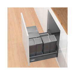 Hettich Küchen-Abfallsystem, Korpusbreite 600mm, Kunststoff Bin.it Smart 600 9208752, grau, anthrazit matt Nennlänge 500mm, H 310mm, Montage hinter Blenden