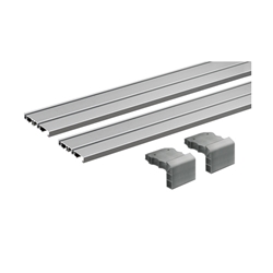 Hettich Laufprofil-Set, zweibahnig, 2500mm SlideLine M 9227245, Aluminium silber eloxiert