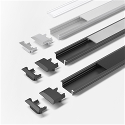 LED ChannelLine C Profil, black, opal L=3000mm, Alu- und Abdeckprofil Nr. 5587206
