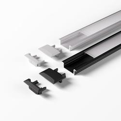 ChannelLine C Profil, black, opal, 10er Set L=3000mm, Alu- und Abdeckprofil Nr. 5587216