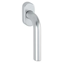 Hoppe DK-Fenstergriff, mit ovaler Rosette, VK7x20-30, Secustik, DIN Links-Rechts Bonn 050/US956, F1 naturfarbig eloxiert mit Stütznocken, Nocken Ø 10mm, 20-30mm Stift Nr. 10762383
