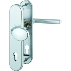 Hoppe OT-Schutz-Wechselgarnitur, oval, PZ, 10/92, DIN Links-Rechts, Aluminium Stockholm 76G/3331/3410/1140, F1 naturfarbig eloxiert Langschild, TS 66-71mm (DIY-Sort.) Nr. 11565743