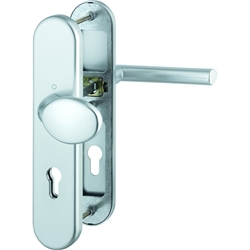 Hoppe OT-Schutz-Wechselgarnitur, oval, PZ, 8/72, DIN Links-Rechts, ALU Stockholm 76G/3331/3410/1140, F1 naturfarbig eloxiert Langschild, TS 36-41mm (DIY-Sort.) Nr. 11565755