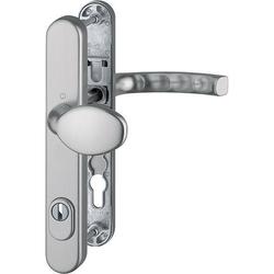 Hoppe PT-Schutz-Wechselgarnitur, oval, PZ, 8/92, DIN Links-Rechts, ALU Liege 76G/3359ZA/3357N/1540, F9 stahlfarbig eloxiert Schmalschild, TS 67-72mm Nr. 11623986