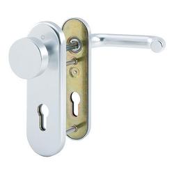 Hoppe ZT-Schutz-Wechselgarnitur, Kurzschild, PZ, E72, VK8, RH12 Paris 58/3331K/353K-1/138L, oval, F1 eloxiert Kurzschild, TS 37-42mm Nr. 3345063