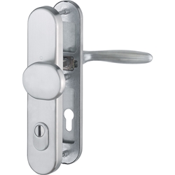 Hoppe HT-Schutz-Wechselgarnitur, oval, PZ, 10/92, DIN Links-Rechts, Edelstahl Verona E86G/3332ZA/3310/1800Z, edelstahl matt Langschild, TS 67-72mm Nr. 3665307