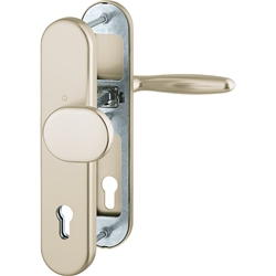 Hoppe HT-Schutz-Wechselgarnitur, oval, PZ, 10/92, DIN Links-Rechts, Aluminium Verona 86G/3331/3310/1510, neusilberfarbig eloxiert Langschild, TS 67-72mm Nr. 3667581